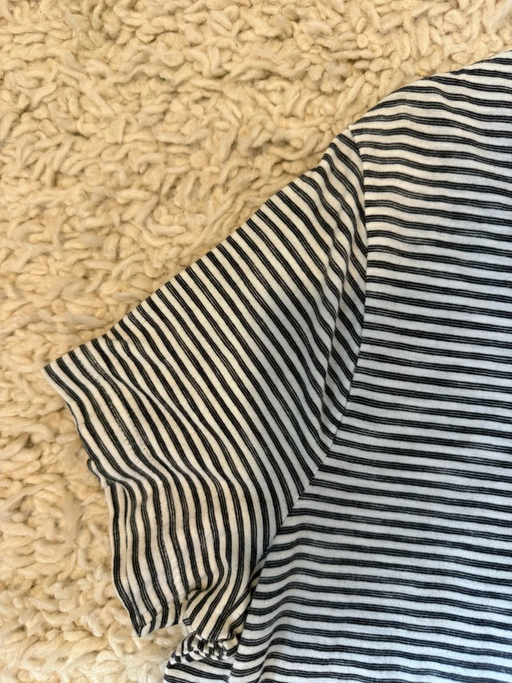 Banana Republic Black and White Striped Polo Shirt